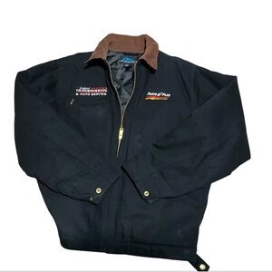 Men's Black and Brown Work Jacket size L full zip.